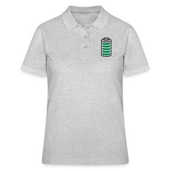 Volle Batterie - Frauen Polo Shirt - Grau meliert - Vorne - Ailine (174cm)