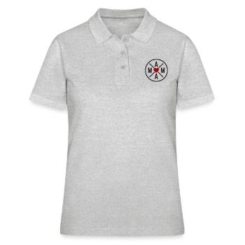 Mama Kreis mit Kreuz / Farbwechsel - Frauen Polo Shirt - Grau meliert - Vorne - Ailine (174cm)