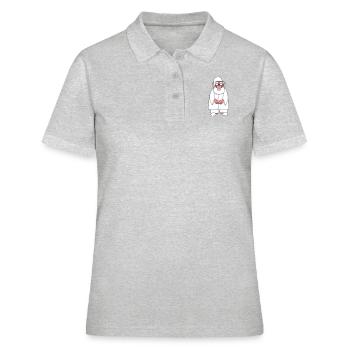 opa alt grossvater schlafanzug mantel muetze muede - Frauen Polo Shirt - Grau meliert - Vorne - Ailine (174cm)