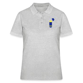 usb stick - Frauen Polo Shirt - Grau meliert - Vorne - Ailine (174cm)