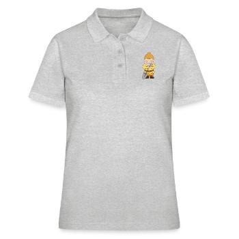 Zwerg mit Schaufel - Frauen Polo Shirt - Grau meliert - Vorne - Ailine (174cm)