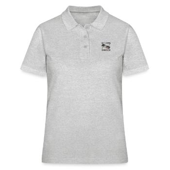 Retro! - Frauen Polo Shirt - Grau meliert - Vorne - Ailine (174cm)