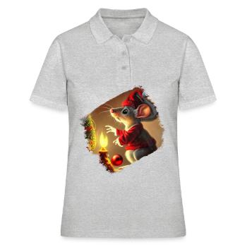 Weihnachtsgeschenk - Frauen Polo Shirt - Grau meliert - Vorne - Ailine (174cm)