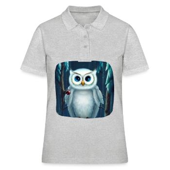 Weihnachtsmotiv Schneeeule - Frauen Polo Shirt - Grau meliert - Vorne - Ailine (174cm)