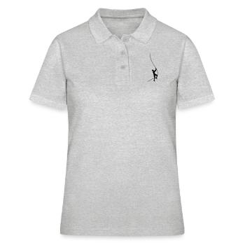 silhouette corde escalade oscillation liane sport out - Polo Femme - gris chiné - Devant - Ailine (174cm)