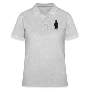 Stehender Bär - Frauen Polo Shirt - Grau meliert - Vorne - Ailine (174cm)