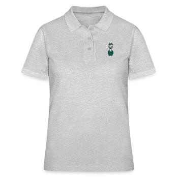 Die Alpaka OP-Schwester - Frauen Polo Shirt - Grau meliert - Vorne - Ailine (174cm)