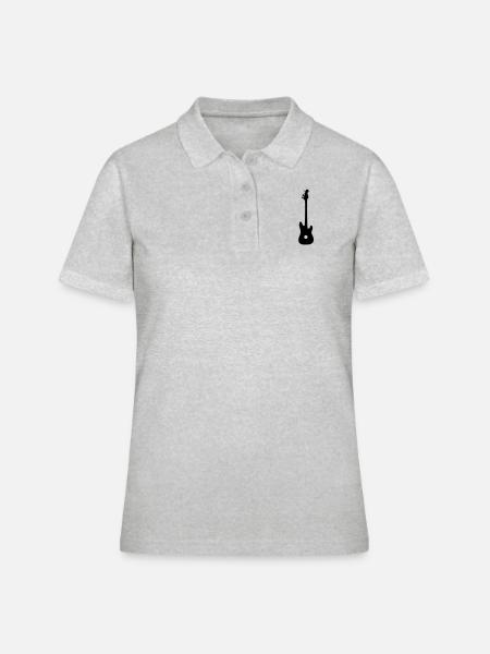 guitare - Polo Femme - gris chiné