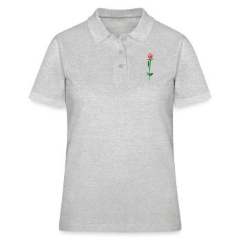 fleur de rose - Polo Femme - gris chiné - Devant - Ailine (174cm)