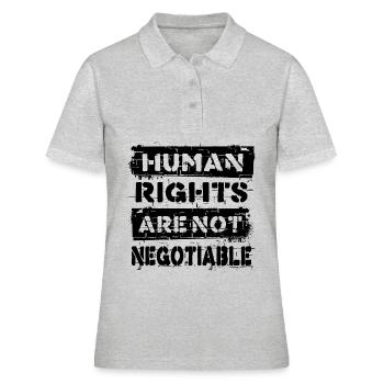 Menschenrechte sind nicht verhandelbar - Frauen Polo Shirt - Grau meliert - Vorne - Ailine (174cm)