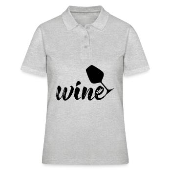 Wein - Frauen Polo Shirt - Grau meliert - Vorne - Ailine (174cm)