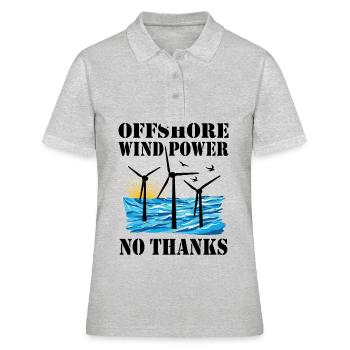 Offshore Wind Power No Thanks - Women's Polo Shirt - heather grey - Front - Ailine (174cm)