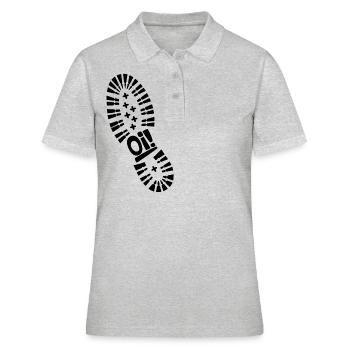 Oi! meine Stiefel! - Frauen Polo Shirt - Grau meliert - Vorne - Ailine (174cm)