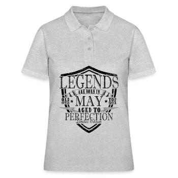 Légendes Mai - Polo Femme - gris chiné - Devant - Ailine (174cm)