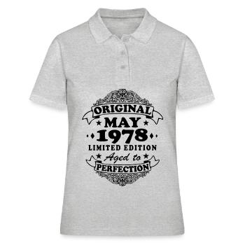 45th Birthday May Vintage 1978 Vintage - Women's Polo Shirt - heather grey - Front - Ailine (174cm)
