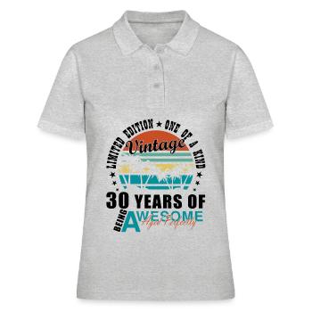Dicton du 30e anniversaire - Polo Femme - gris chiné - Devant - Ailine (174cm)