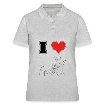SEXE Dictons Histoires Films porno - Polo Femme - gris chiné - Devant - Ailine (174cm)