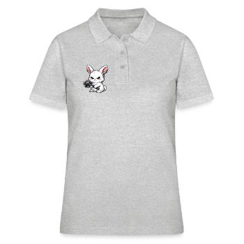 Lapin câlin avec marteau à pointes - Polo Femme - gris chiné - Devant - Ailine (174cm)