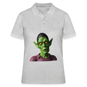 Böser grüner Zombie für Halloween - Frauen Polo Shirt - Grau meliert - Vorne - Ailine (174cm)