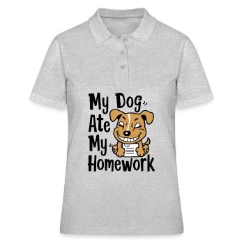 Mon chien a mangé mes devoirs - Polo Femme - gris chiné - Devant - Ailine (174cm)