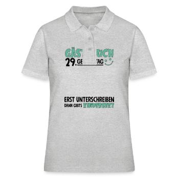 Livre d’or 29 Signe d’anniversaire pour enfants - Polo Femme - gris chiné - Devant - Ailine (174cm)