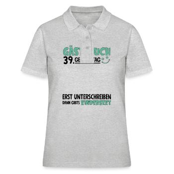 Livre d’or 39 Signe d’anniversaire pour enfants - Polo Femme - gris chiné - Devant - Ailine (174cm)