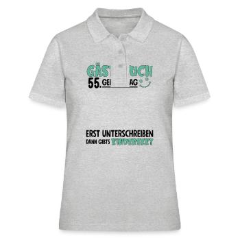 Guestbook 55 Birthday Sign Children's - Women's Polo Shirt - heather grey - Front - Ailine (174cm)