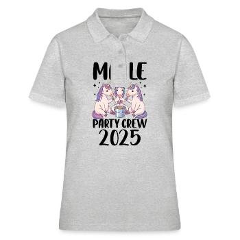 Malle Party Crew 2025 (Garantie du prix le plus bas) - Polo Femme - gris chiné - Devant - Ailine (174cm)