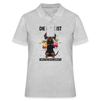 Die Lage Ist Besäufniserregend - Frauen Polo Shirt - Grau meliert - Vorne - Ailine (174cm)