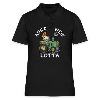 Lotta Name Traktor - Frauen Polo Shirt - Schwarz - Vorne - Ailine (174cm)