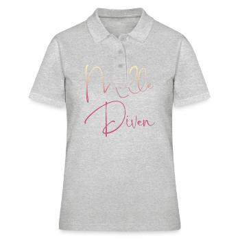 Malle Diven / Urlaub Mallorca - Frauen Polo Shirt - Grau meliert - Vorne - Ailine (174cm)