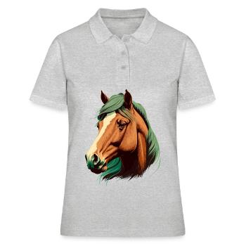 Schöne Stute - Frauen Polo Shirt - Grau meliert - Vorne - Ailine (174cm)