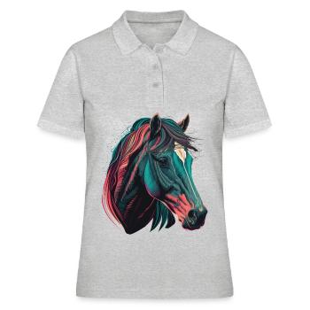 Tête d’étalon - Polo Femme - gris chiné - Devant - Ailine (174cm)