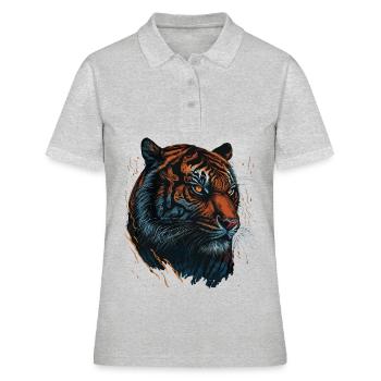 Tiger - Predator - Women's Polo Shirt - heather grey - Front - Ailine (174cm)