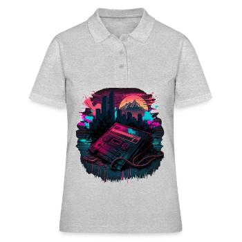 Vaperwave Kassette - Frauen Polo Shirt - Grau meliert - Vorne - Ailine (174cm)