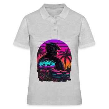 Miami Beach Vaperwave - Frauen Polo Shirt - Grau meliert - Vorne - Ailine (174cm)