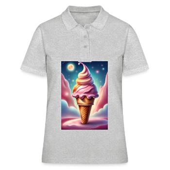 Erdbeer-Waffel - Frauen Polo Shirt - Grau meliert - Vorne - Ailine (174cm)