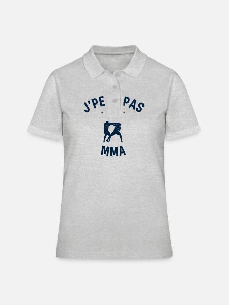 J peux pas j ai MMA - Polo Femme - gris chiné