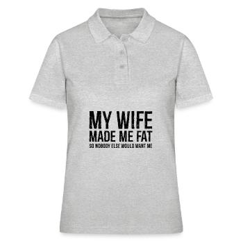 Ma femme m’a fait grossir drôle de chemise - Polo Femme - gris chiné - Devant - Ailine (174cm)