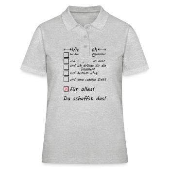 USA Amerika Auslandssemester - Semester Studieren - Frauen Polo Shirt - Grau meliert - Vorne - Ailine (174cm)