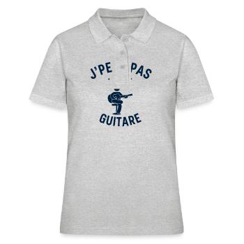 J peux ps j ai Guitare - Polo Femme - gris chiné - Devant - Ailine (174cm)
