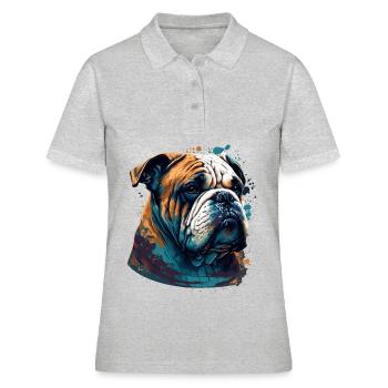 Bouledogue malheureux - Polo Femme - gris chiné - Devant - Ailine (174cm)