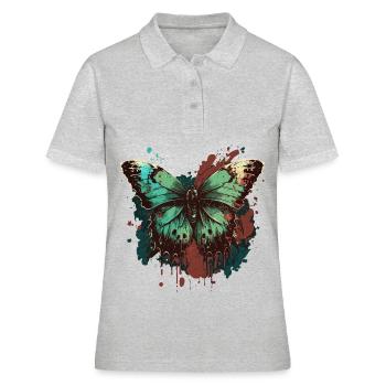 Gossamer Butterfly - Women's Polo Shirt - heather grey - Front - Ailine (174cm)