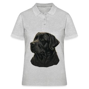 Robuster Labrador Retriever - Frauen Polo Shirt - Grau meliert - Vorne - Ailine (174cm)