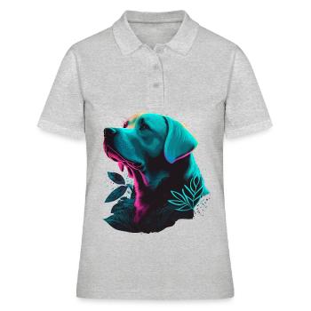 Cheveux blancs brillants Labrador Retriever Vaporwave - Polo Femme - gris chiné - Devant - Ailine (174cm)
