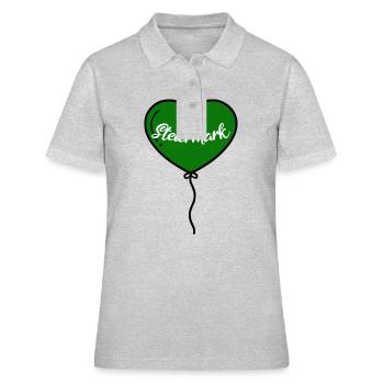 Ballon cœur de Styrie - Polo Femme - gris chiné - Devant - Ailine (174cm)