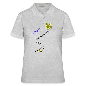 Pèlerinage du Camino de Santiago - Polo Femme - gris chiné - Devant - Ailine (174cm)