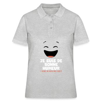 je suis de bonne humeur faites pas chier - Polo Femme - gris chiné - Devant - Ailine (174cm)