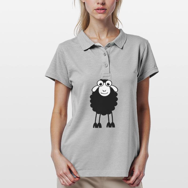 Schafe, weiße oder schwarze Schafe. Träumen oder schlafen Frauen Polo Shirt