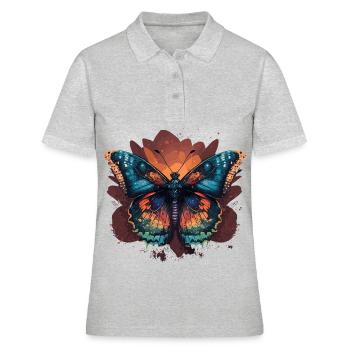 Papillon délicat - Polo Femme - gris chiné - Devant - Ailine (174cm)